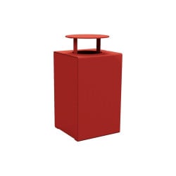 Corbeille KUB. acier 120 litres Procity - Avec couvercle - Haut. 950 mm - Rouge pourpre