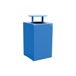 Corbeille KUB. acier 120 litres Procity - Avec couvercle - Haut. 950 mm - Bleu gentiane