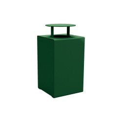 Corbeille KUB. acier 120 litres Procity - Avec couvercle - Haut. 950 mm - Vert mousse
