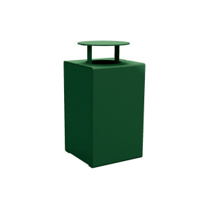 Corbeille KUB. acier 120 litres Procity - Avec couvercle - Haut. 950 mm - Vert mousse