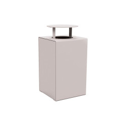 Corbeille KUB. acier 120 litres Procity - Avec couvercle - Haut. 950 mm - Gris soie