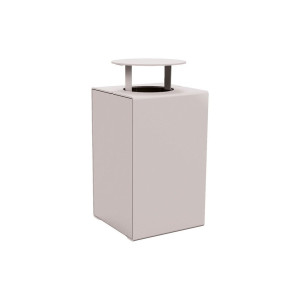 Corbeille KUB. acier 120 litres Procity - Avec couvercle - Haut. 950 mm - Gris soie