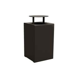 Corbeille KUB. acier 120 litres Procity - Avec couvercle - Haut. 950 mm - Noir foncé