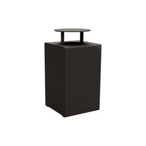Corbeille KUB. acier 120 litres Procity - Avec couvercle - Haut. 950 mm - Noir foncé