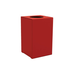 Corbeille KUB. acier 120 litres Procity - Sans couvercle - Haut. 750 mm - Rouge pourpre