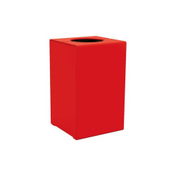 Corbeille KUB. acier 120 litres Procity - Sans couvercle - Haut. 750 mm - Rouge singalisation