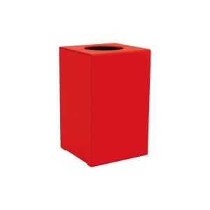 Corbeille KUB. acier 120 litres Procity - Sans couvercle - Haut. 750 mm - Rouge singalisation