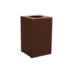 Corbeille KUB. acier 120 litres Procity - Sans couvercle - Haut. 750 mm - Brun chocolat