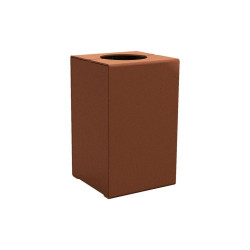 Corbeille KUB. acier 120 litres Procity - Sans couvercle - Haut. 750 mm - Aspect Corten