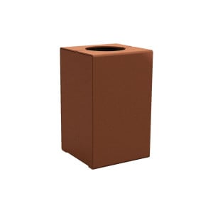 Corbeille KUB. acier 120 litres Procity - Sans couvercle - Haut. 750 mm - Aspect Corten