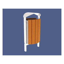 Corbeille Silaos acier et bois 50 litres Procity - Scellement direct - Sans cendrier - Chêne clair/Blanc pur