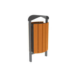 Corbeille Silaos acier et bois 50 litres Procity - Scellement direct - Sans cendrier - Chêne clair/Gris Procity