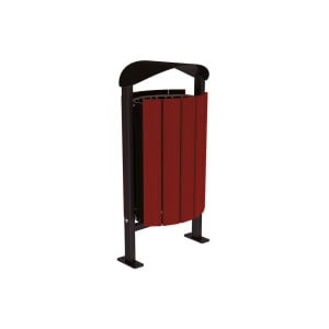 Corbeille Silaos acier et bois 50 litres Procity - Sur platines - Sans cendrier - Acajou/Noir foncé