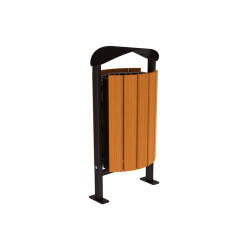 Corbeille Silaos acier et bois 50 litres Procity - Sur platines - Sans cendrier - Chêne clair/Noir foncé