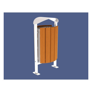 Corbeille Silaos acier et bois 50 litres Procity - Sur platines - Sans cendrier - Chêne clair/Blanc pur