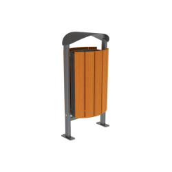 Corbeille Silaos acier et bois 50 litres Procity - Sur platines - Sans cendrier - Chêne clair/Gris Procity