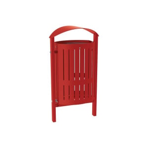 Corbeille Silaos acier 50 litres Procity - Scellement direct - Sans cendrier - Rouge pourpre