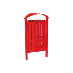 Corbeille Silaos acier 50 litres Procity - Scellement direct - Sans cendrier - Rouge signalisation