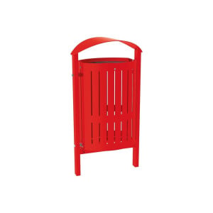 Corbeille Silaos acier 50 litres Procity - Scellement direct - Sans cendrier - Rouge signalisation