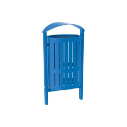 Corbeille Silaos acier 50 litres Procity - Scellement direct - Sans cendrier - Bleu gentiane