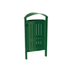 Corbeille Silaos acier 50 litres Procity - Scellement direct - Sans cendrier - Vert mousse