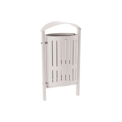 Corbeille Silaos acier 50 litres Procity - Scellement direct - Sans cendrier - Gris soie