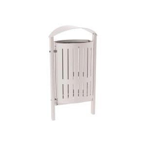 Corbeille Silaos acier 50 litres Procity - Scellement direct - Sans cendrier - Gris soie