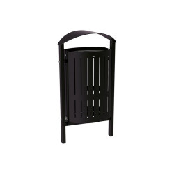 Corbeille Silaos acier 50 litres Procity - Scellement direct - Sans cendrier - Noir foncé
