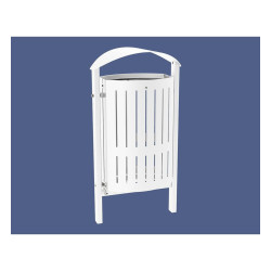 Corbeille Silaos acier 50 litres Procity - Scellement direct - Sans cendrier - Blanc pur