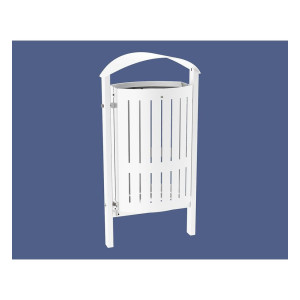 Corbeille Silaos acier 50 litres Procity - Scellement direct - Sans cendrier - Blanc pur