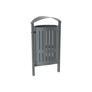 Corbeille Silaos acier 50 litres Procity - Scellement direct - Sans cendrier - Gris Procity