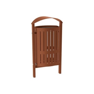 Corbeille Silaos acier 50 litres Procity - Scellement direct - Sans cendrier - Aspect Corten