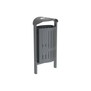 Corbeille Silaos acier 50 litres Procity - Scellement direct - Avec cendrier - Gris Procity