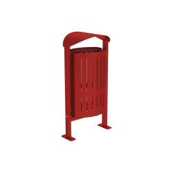 Corbeille Silaos acier 50 litres Procity - Sur platines - Sans cendrier - Rouge pourpre