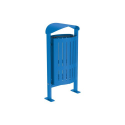 Corbeille Silaos acier 50 litres Procity - Sur platines - Sans cendrier - Bleu gentiane
