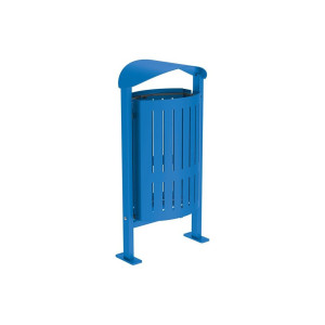 Corbeille Silaos acier 50 litres Procity - Sur platines - Sans cendrier - Bleu gentiane