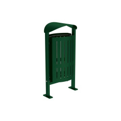 Corbeille Silaos acier 50 litres Procity - Sur platines - Sans cendrier - Vert mousse