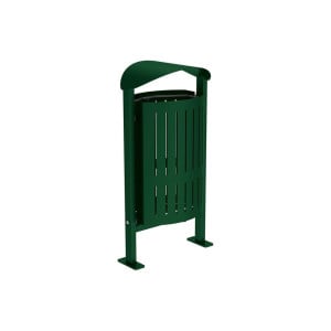Corbeille Silaos acier 50 litres Procity - Sur platines - Sans cendrier - Vert mousse