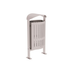 Corbeille Silaos acier 50 litres Procity - Sur platines - Sans cendrier - Gris soie