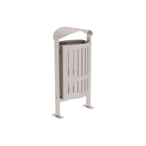 Corbeille Silaos acier 50 litres Procity - Sur platines - Sans cendrier - Gris soie