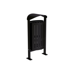 Corbeille Silaos acier 50 litres Procity - Sur platines - Sans cendrier - Noir foncé