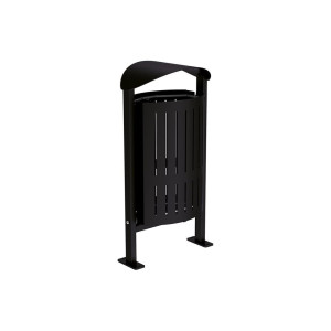 Corbeille Silaos acier 50 litres Procity - Sur platines - Sans cendrier - Noir foncé