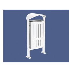 Corbeille Silaos acier 50 litres Procity - Sur platines - Sans cendrier - Blanc pur