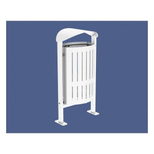 Corbeille Silaos acier 50 litres Procity - Sur platines - Sans cendrier - Blanc pur