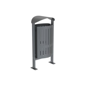 Corbeille Silaos acier 50 litres Procity - Sur platines - Sans cendrier - Gris Procity