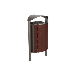 Corbeille Silaos acier et plastique recyclé 50 litres Procity - Scellement direct - Sans cendrier - Gris Procity