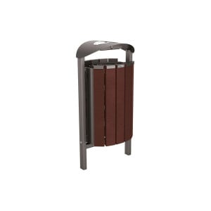Corbeille Silaos acier et plastique recyclé 50 litres Procity - Scellement direct - Avec cendrier - Gris Procity