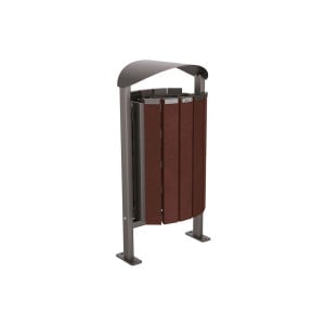 Corbeille Silaos acier et plastique recyclé 50 litres Procity - Sur platines - Sans cendrier - Gris Procity