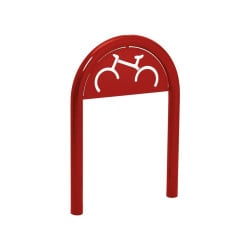 Appui vélos trombone Procity - Ø 60 mm - Avec signalétique - Peint/galva - Scellement direct - Rouge pourpre