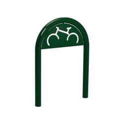 Appui vélos trombone Procity - Ø 60 mm - Avec signalétique - Peint/galva - Scellement direct - Vert mousse
